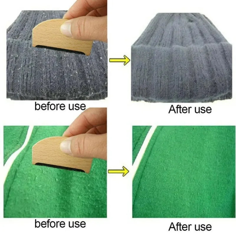 Peigne anti-bouloches en bois pour pulls